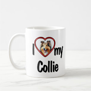 Ik hou van mijn Collie Mooie Rode Hart Honden Foto Koffiemok
