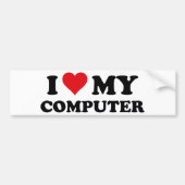 Ik hou van mijn computer bumpersticker (Voorkant)