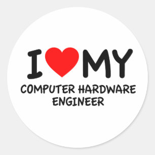 Ik hou van mijn computer hardware engineer ronde sticker