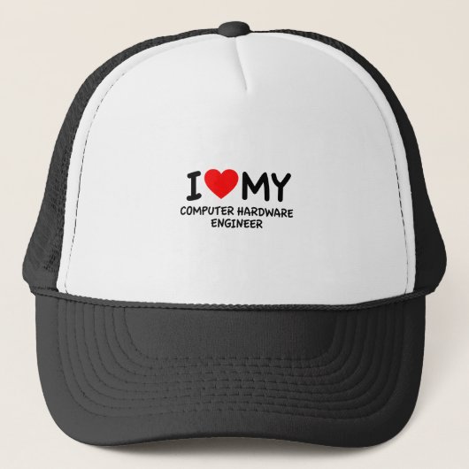 Ik hou van mijn computer hardware engineer trucker pet (Voorkant)
