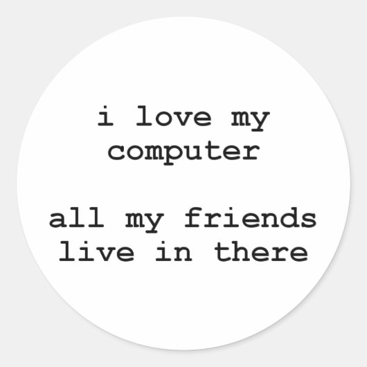 ik hou van mijn computer ronde sticker (Voorkant)