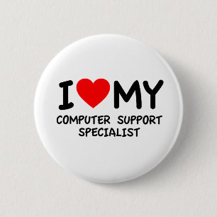 Ik hou van mijn computersupportspecialist ronde button 5,7 cm