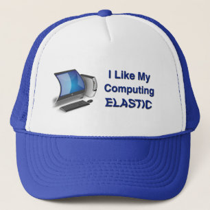 Ik hou van mijn computersysteem elastisch trucker pet
