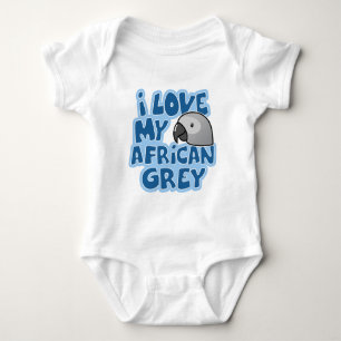 Ik hou van mijn Congo Afrikaanse grijze Baby Romper