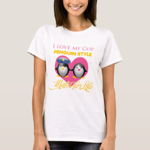 Ik hou van mijn Cop Penguin Style T-shirt