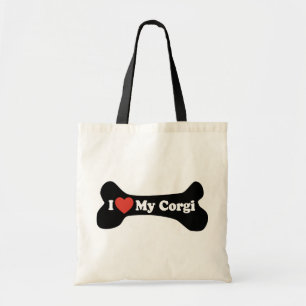 Ik hou van mijn Corgi - Dog Bone Tote Bag