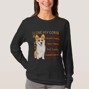 Ik hou van mijn Corgi Funny Corgis Dog mam pap T-shirt
