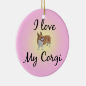 Ik hou van mijn Corgi Keramisch Ornament (Rechts)