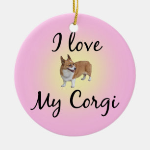 Ik hou van mijn Corgi Keramisch Ornament