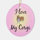 Ik hou van mijn Corgi Keramisch Ornament (Links)