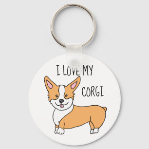 Ik hou van mijn Corgi Sleutelhanger