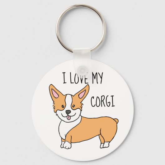 Ik hou van mijn Corgi Sleutelhanger (Voorkant)