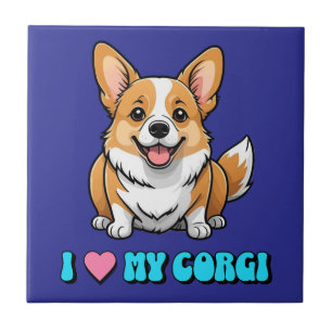 Ik hou van mijn Corgi Tegeltje