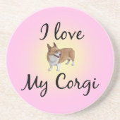 Ik hou van mijn Corgi Zandsteen Onderzetter (Voorkant)