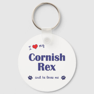 Ik hou van mijn Cornish Rex (mannenkat) Sleutelhanger