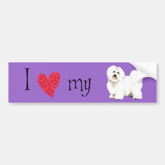 Ik hou van mijn Coton de Tulear Bumpersticker (Voorkant)