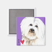 Ik hou van mijn Coton de Tulear Magneet (Voorkant / Achterkant)