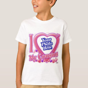 Ik hou van mijn Cousines roze/paars - foto T-shirt