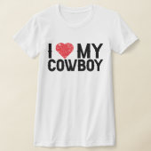 Ik hou van mijn cowboy Western country meisjes T-shirt (Laagn)