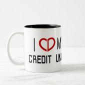 Ik hou van mijn credit Union Coffee-Mok Tweekleurige Koffiemok (Links)