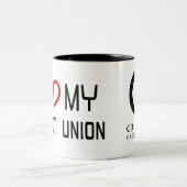 Ik hou van mijn credit Union Coffee-Mok Tweekleurige Koffiemok (Center)