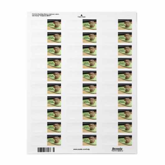 Ik hou van mijn crème teckel met afbeelding etiket (Full Sheet)