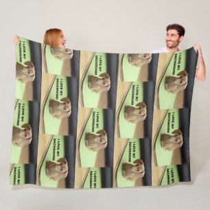 Ik hou van mijn crème teckel met afbeelding fleece deken