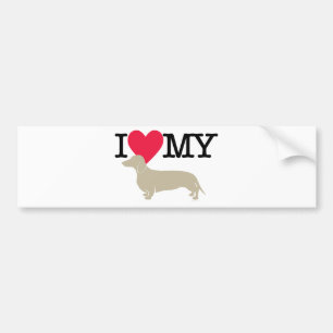 Ik hou van mijn Dachshund. Bumpersticker