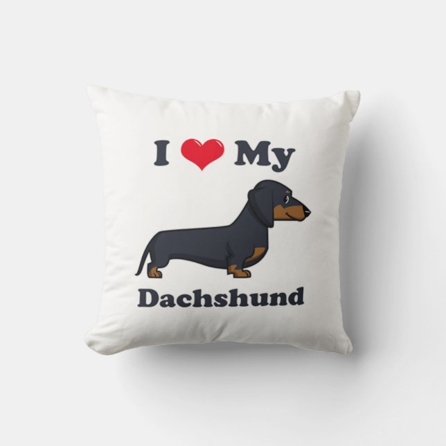 Ik hou van mijn Dachshund Kussen (Voorkant)