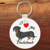 Ik hou van mijn Dachshund Sleutelhanger (Voorkant)