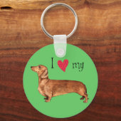 Ik hou van mijn Dachshund Sleutelhanger (Voorkant)