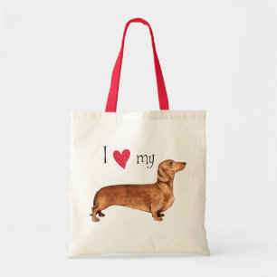 Ik hou van mijn Dachshund Tote Bag