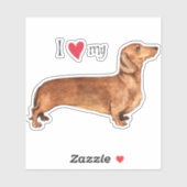 Ik hou van mijn Dachshund Vinyl Sticker (Vel)