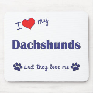 Ik hou van mijn dachshunds (veel honden) muismat