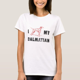 Ik hou van mijn Dalmatische gevlekte hond Grafisch T-shirt
