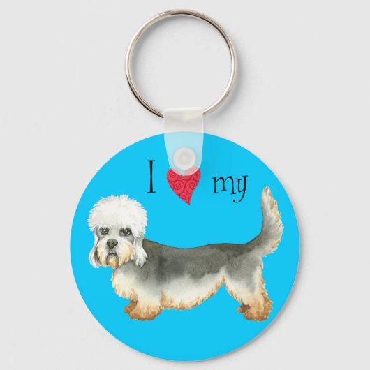 Ik hou van mijn Dandie Dinmont Terrier Sleutelhanger (Voorkant)