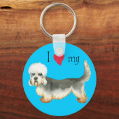 Ik hou van mijn Dandie Dinmont Terrier Sleutelhanger (Voorkant)
