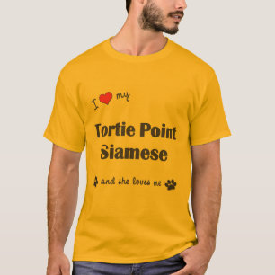 Ik hou van mijn das Siamese (Vrouw kat) T-shirt