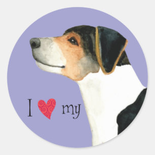 Ik hou van mijn Deense, Zweedse Farmdog Ronde Sticker