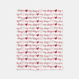 Ik hou van mijn deken van de hond met hart