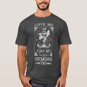 Ik hou van mijn demonen die de satanische kerk zwa t-shirt