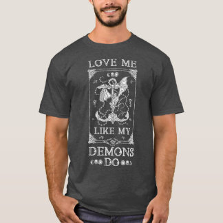 Ik hou van mijn demonen die de satanische kerk zwa t-shirt