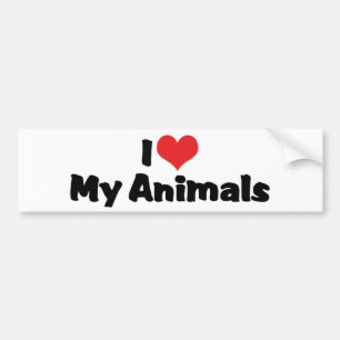 Ik hou van mijn dieren - huisdierliefhebber bumpersticker
