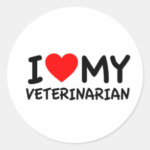 Ik hou van mijn dierenarts ronde sticker
