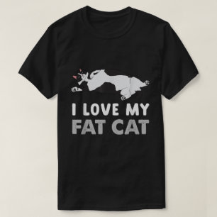 Ik hou van mijn dikke kat Schattige Chubby Kat Lov T-shirt