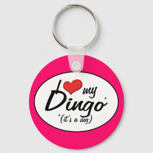 Ik hou van mijn dingo (het is een hond) sleutelhanger