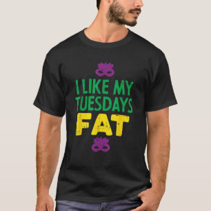 Ik hou van mijn dinsdag Fat Jester Mask Funny Mard T-shirt