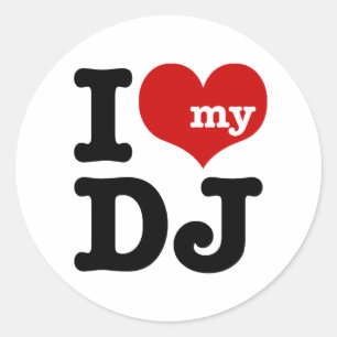 Ik hou van Mijn DJ Ronde Sticker