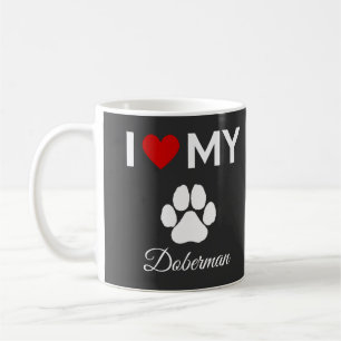 Ik hou van mijn Doberman hond aangepaste tekst Koffiemok