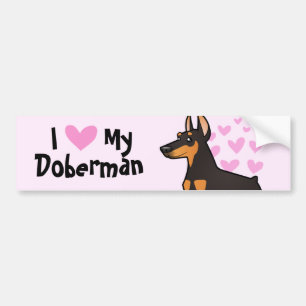 Ik hou van mijn Doberman Pinscher (pointy ears) Bumpersticker
